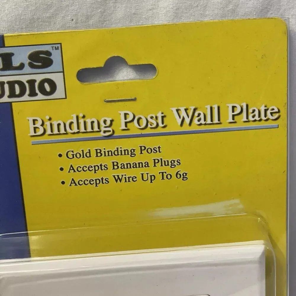 2 Speaker 4 Binding Post Banana Jack Audio Wall Plate Face Plate White GLS Audio